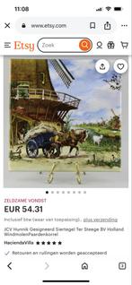 JCV Hunnik Siertegel - Windmolen & Paarden, Antiek en Kunst, Antiek | Wandborden en Tegels, Ophalen of Verzenden
