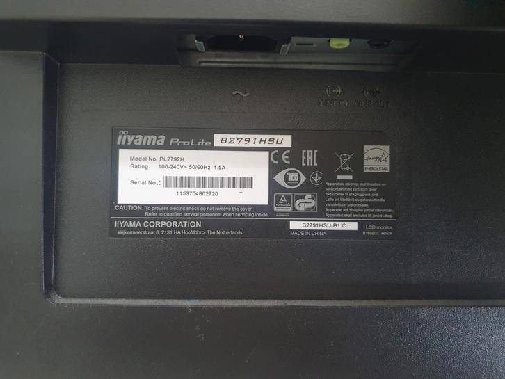 2x Iiyama ProLite B2792H 27 inch monitor, Computers en Software, Monitoren, Zo goed als nieuw, 60 Hz of minder, DisplayPort, HDMI