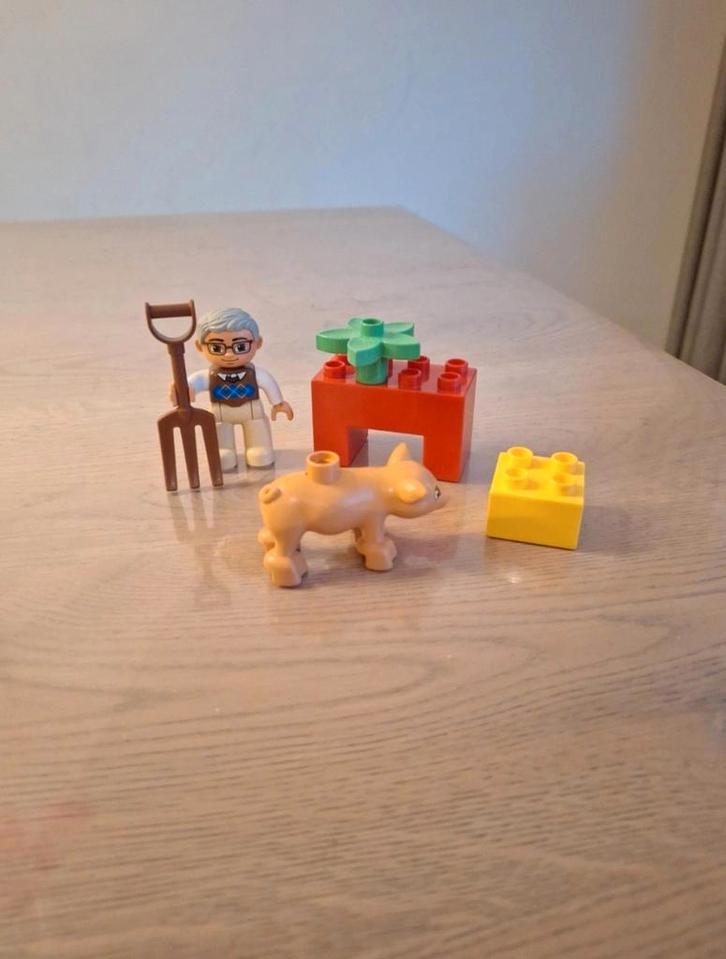 Lego Duplo Boer met Varken en Stenen, Kinderen en Baby's, Speelgoed | Duplo en Lego, Gebruikt, Duplo, Complete set, Ophalen of Verzenden
