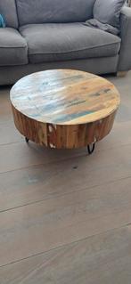 Houten ronden salontafel, Zo goed als nieuw, Minder dan 50 cm, Rechthoekig, 50 tot 100 cm