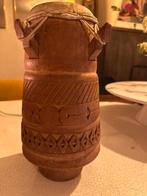 Houten Trommel met Uitgesneden Motieven, Muziek en Instrumenten, Ophalen of Verzenden, Gebruikt, Trommel