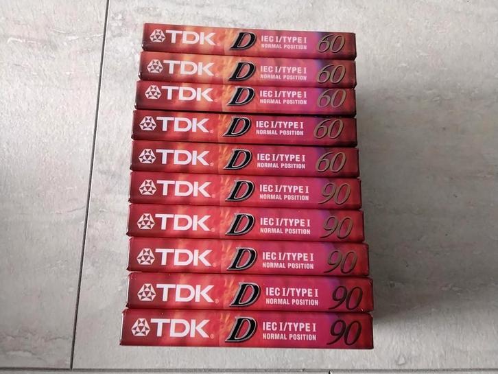 TDK D Cassettes - 60 & 90 Min - Nieuw in Verpakking, Cd's en Dvd's, Cassettebandjes, Nieuw in verpakking, Onbespeeld, 2 t/m 25 bandjes