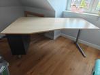 Bureau 180x80/100 cm grijs met ahorn kleur blad, Ophalen, Gebruikt