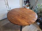 Ronde eettafel mangohout met zwaar metalen onderstel - 150cm, Gebruikt, Rond, Vijf personen of meer, Industrieel