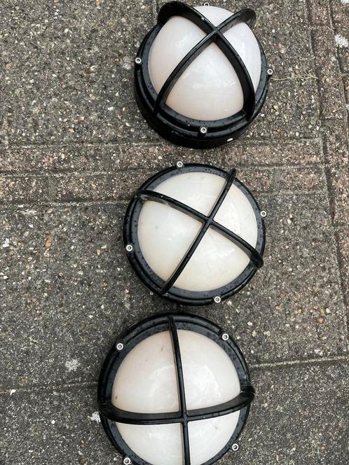Vintage Industriële Wandlampen - Set van 3, Huis en Inrichting, Lampen | Wandlampen, Gebruikt, Glas, Ophalen