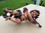 Cherub / Engel beeld met viool – klassiek decoratiebeeld, Antiek en Kunst, Antiek | Koper en Brons, Ophalen, Brons
