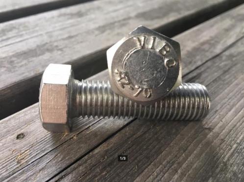 Zeskantbout RVS  A2 - M16 - 70 mm., Doe-het-zelf en Verbouw, IJzerwaren en Bevestigingsmiddelen, Nieuw, Bouten of Moeren, 50 tot 100 mm