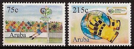 Aruba 361/2 postfris WK Voetbal 2006, Postzegels en Munten, Postzegels | Nederlandse Antillen en Aruba, Postfris, Verzenden