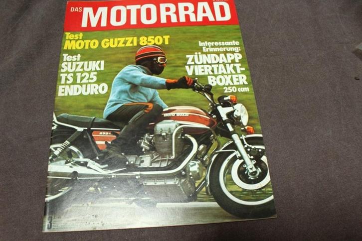 das Motorrad febr. 1975 Guzzi 850T Suzuki TS125 Simson GS, Boeken, Motoren, Gelezen, Ophalen of Verzenden