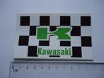 sticker oud Kawasaki motorfiets motorrace finishvlag race, Verzenden, Zo goed als nieuw, Bedrijf of Vereniging