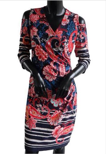 Ribkoff jurk kleurrijk Paisley print open schouder detail 40 beschikbaar voor biedingen