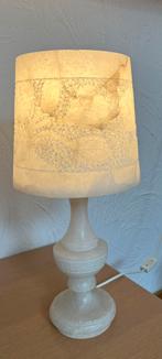 Vintage retro albast natuursteen tafel lamp 48cm tafellamp, Ophalen, Zo goed als nieuw, Minder dan 50 cm
