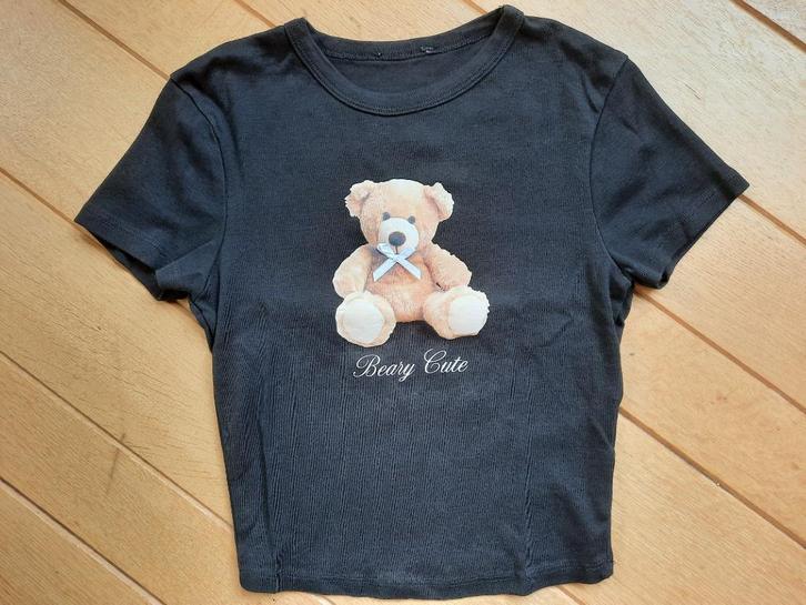T- shirt zwart met beer maat S - nieuw -, Kleding | Dames, T-shirts, Nieuw, Zwart, Korte mouw, Ophalen of Verzenden