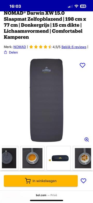 2x Nomad wx 15.0 Darwin self inflating matras slaapmat beschikbaar voor biedingen