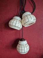Set van 3 zeer mooie art deco hanglampen, Ophalen of Verzenden