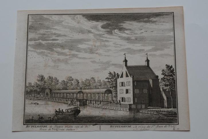 NIEUWERSLUIS RUMPELMONDE Kopergravure 1719 D STOOPENDAAL G01, Antiek en Kunst, Kunst | Etsen en Gravures, Verzenden