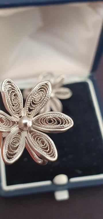 Silver filigree oorbellen uniek handgemaakt vintage beschikbaar voor biedingen