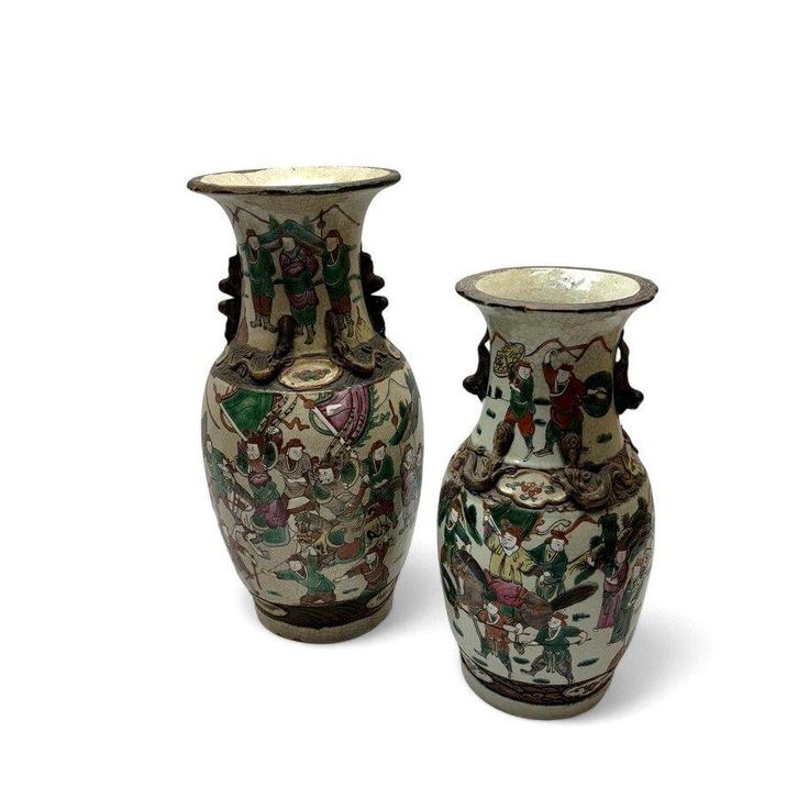 Vier Chinees porseleinen Nanking vazen, Antiek en Kunst, Antiek | Vazen, Ophalen of Verzenden