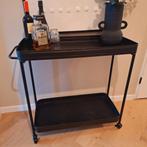 Metalen trolley / barcart / bar tafel op wielen, Ophalen, 50 tot 100 cm, Zo goed als nieuw, Metaal