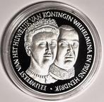 Nederland, penning Wilhelmina en Hendrik 1901-2001 zilver, Postzegels en Munten, Penningen en Medailles, Nederland, Ophalen of Verzenden