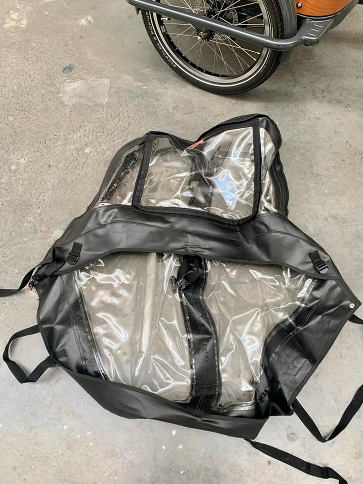 Regen Tent Bakfiets + Tapijt - 2 Zitplaatsen, Fietsen en Brommers, Fietsaccessoires | Aanhangers en Karren, Gebruikt, Overige typen