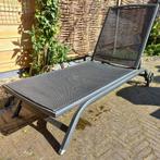 Tuin ligbed verstelbaar wielen Jysk Hanstholm zwart 76 x 200, Tuin en Terras, Ligbedden, Ophalen of Verzenden, Zo goed als nieuw