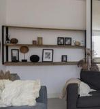 Wandrek van oud hout met stalen frame, Ophalen of Verzenden, Gebruikt