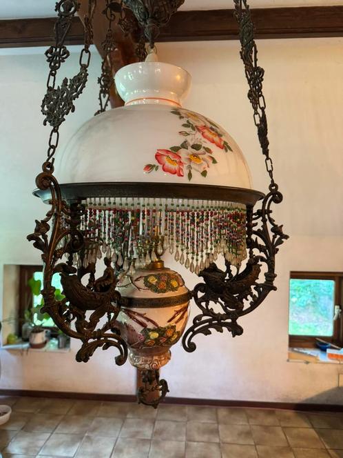 Antieke olielamp in zeer goede staat., Antiek en Kunst, Antiek | Lampen, Ophalen of Verzenden