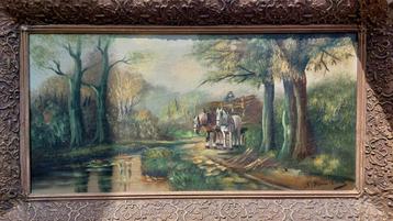Houthakker met paard(en) en wagen ... Joseph Marie Enneking. beschikbaar voor biedingen