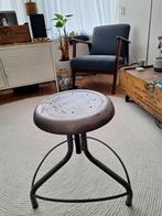 Vintage In Hoogte Verstelbare Kruk - Retro Blikvanger, Ophalen, In hoogte verstelbaar, Gebruikt, IJzer