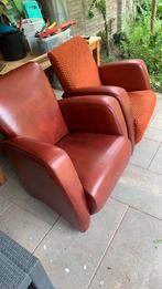 Bordeaux Rode Fauteuil - Skyleer, Ophalen, Gebruikt, Leer, 75 tot 100 cm