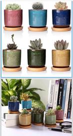 mini keramische bloempotjes, Tuin en Terras, Bloempotten, Overige materialen, Rond, Ophalen of Verzenden, Zo goed als nieuw