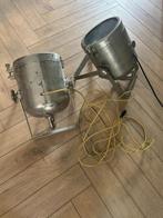 Twee industriële vloerlampen – sfeermakers van formaat! 💡, Ophalen, Metaal of Aluminium, Vloerspot of Grondspot, Zo goed als nieuw