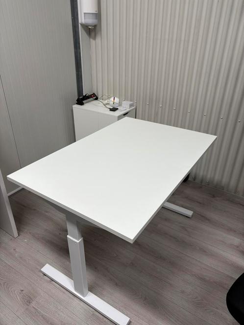 Verstelbaar zit-sta bureau – Wit, 120x80 cm – In topstaat!, Huis en Inrichting, Bureaus, Zo goed als nieuw, Bureau, In hoogte verstelbaar