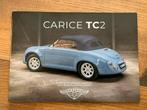Carice TC2. Auto brochure/folder. Engelstalig.Perfecte staat, Ophalen, Nieuw, Overige merken