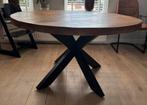 Mangohouten ronde eettafel 130cm, Ophalen, Rond, Vijf personen of meer, Overige houtsoorten