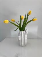 Tulpenvaas in cactusvorm, Huis en Inrichting, Woonaccessoires | Vazen, Steen, Wit, Ophalen of Verzenden, Zo goed als nieuw