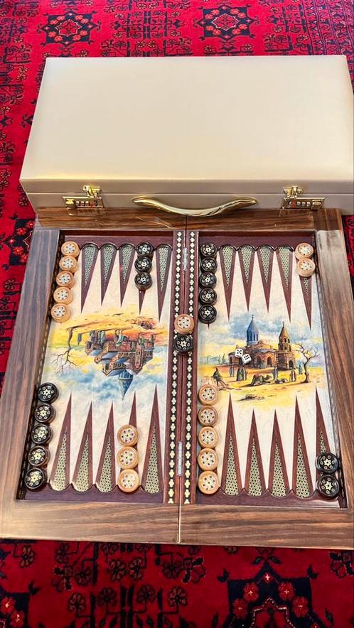 Chess board en backgammon, Antiek en Kunst, Antiek | Speelgoed, Ophalen of Verzenden