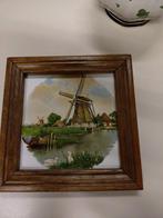 Mooie ingelijste tegel met molenlandschap, Ophalen of Verzenden