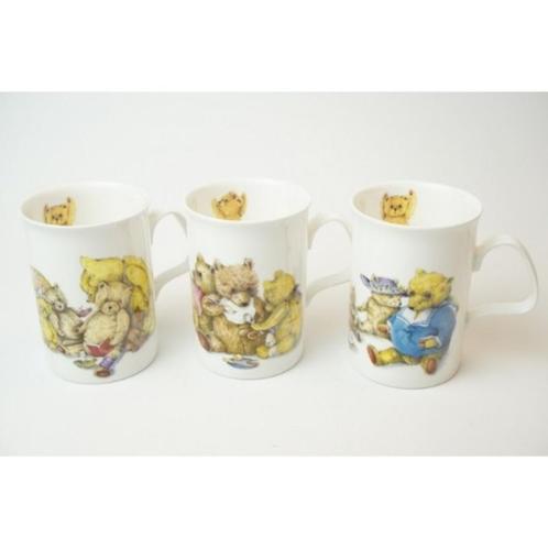 # Set van 3 Roy Kirkham Teddy Beer mokken Design Karen Buckl, Huis en Inrichting, Keuken | Servies, Zo goed als nieuw, Kop(pen) en/of Schotel(s)