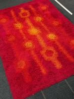 Vintage vloerkleed Desso jaren 70 rood / oranje / geel, Ophalen, Gebruikt, Vintage retro, Rechthoekig