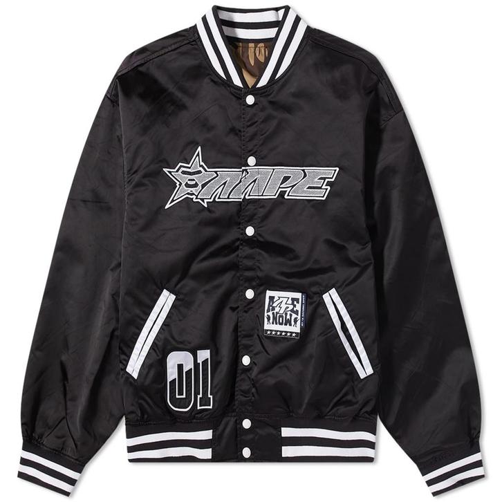AAPE by A Bathing ape Bomberjack Zwart Maat M, Kleding | Heren, Jassen | Zomer, Gedragen, Maat 48/50 (M), Zwart, Ophalen of Verzenden