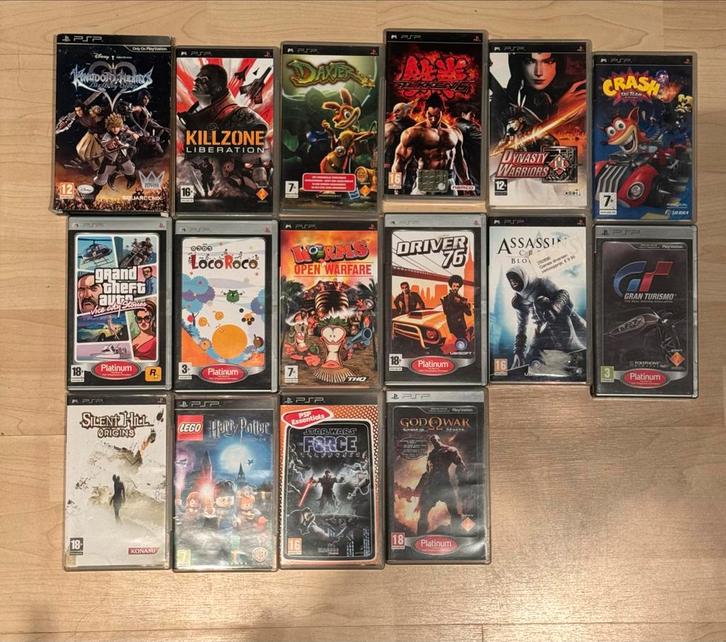 PSP Games Collectie - 16 Titels!, Spelcomputers en Games, Games | Overige, Gebruikt, Avontuur en Actie, 1 speler, Vanaf 3 jaar