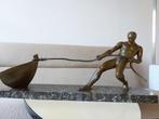 Salvator Riolo Bronzen Beeld Man Art Deco Bronze 1930, Ophalen