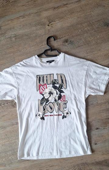 Super gaaf wit t-shirt van Nikkie, maat 34, ZGAN! beschikbaar voor biedingen