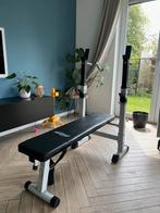 Fitness bank met halter houder en dipstang, Sport en Fitness, Fitnessmaterialen, Nieuw, Fitnessbank, Ophalen