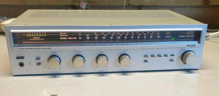 Philips receiver F-5110 vintage 1981, Audio, Tv en Foto, Versterkers en Receivers, Gebruikt, Minder dan 60 watt, Overige merken
