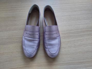 Leren lila metallic loafers, Manfield maat 39 beschikbaar voor biedingen