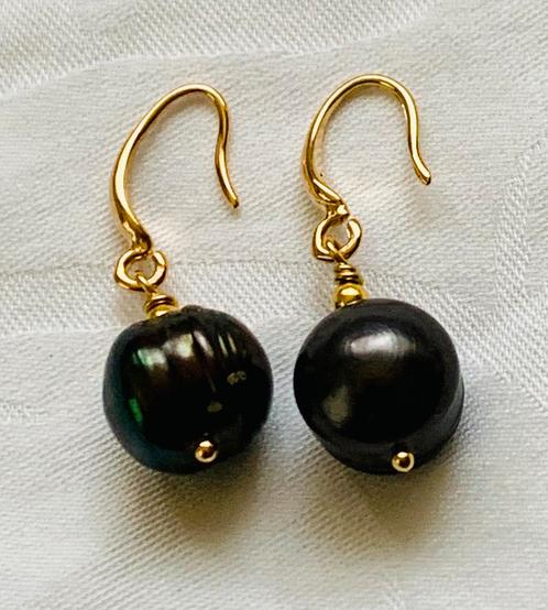 Parel Oorbellen van Zwarte “Peacock”  Barok Parels 14K, Sieraden, Tassen en Uiterlijk, Oorbellen, Nieuw, Hangers, Ophalen of Verzenden