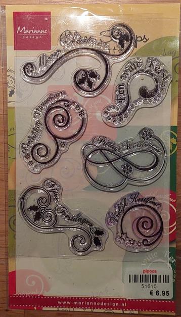 Clear stamps (Marianne Design) - 6 Kerstwensen beschikbaar voor biedingen